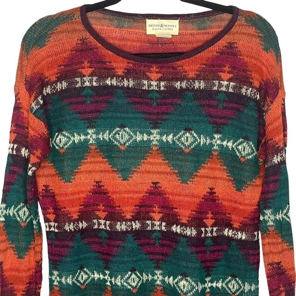 Ralph Lauren Denim & Supply Size XS Vintage Pullover Sweater Southwest Aztec - Picture 5 of 8